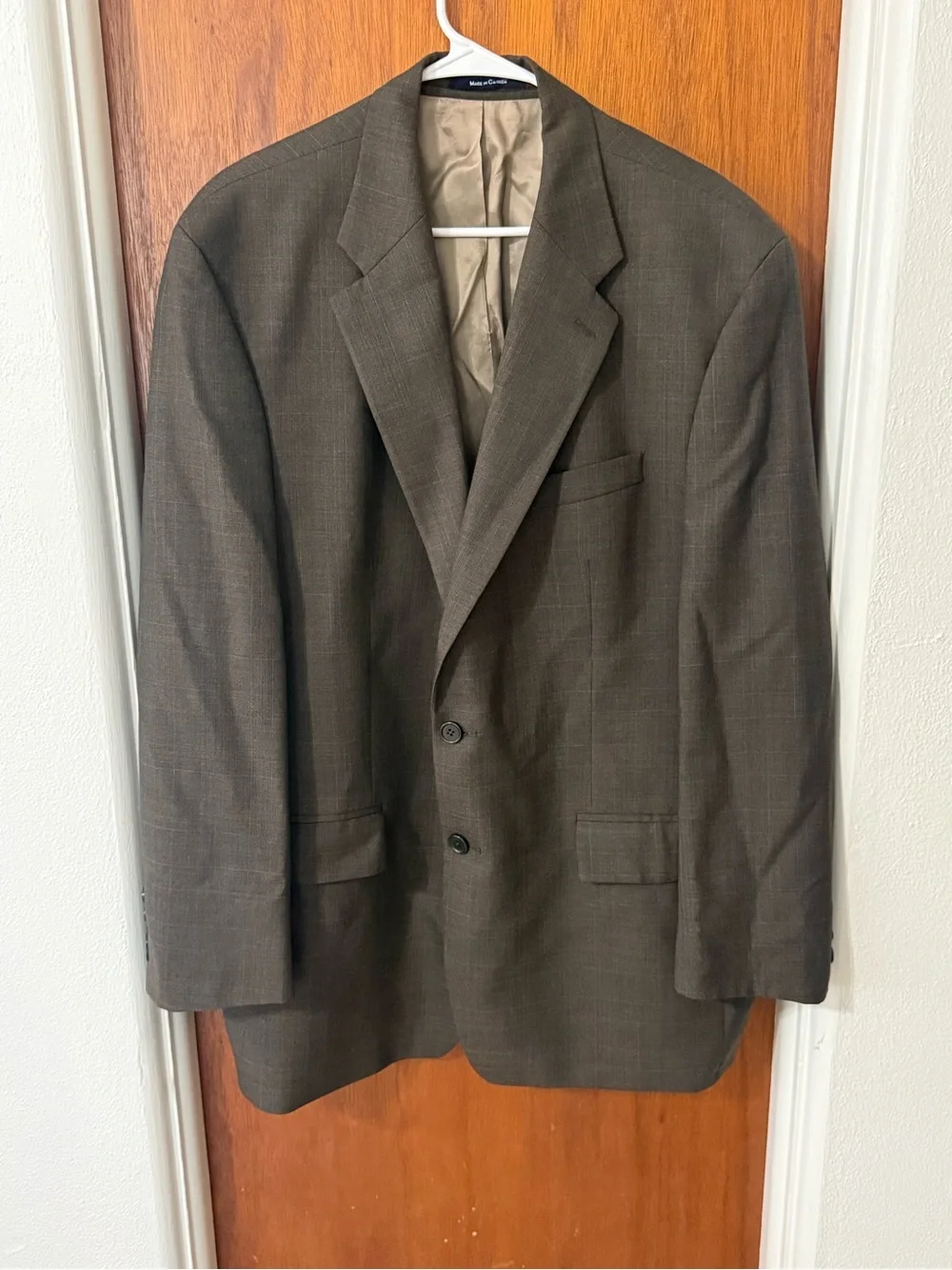 Chaps Ralph Lauren Brown Men's Blazer Sport Coat 46T 100% Wool Made In Canada